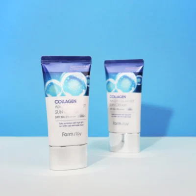 Зволожуючий сонцезахисний крем з колагеном Farmstay Collagen Water Full Moist Sun Cream SPF50+ PA++++