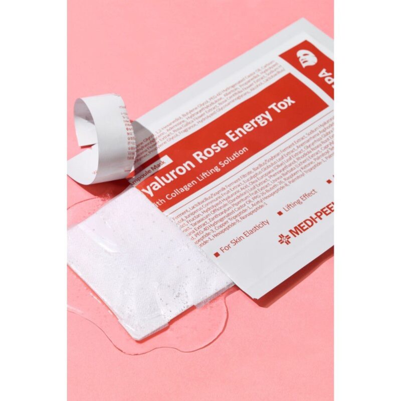 Тканинна ампульна зволожувальна маска з екстрактом троянди MEDIPEEL Hyaluron Rose Moisture Ampoule Mask