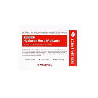 Тканинна ампульна зволожувальна маска з екстрактом троянди MEDIPEEL Hyaluron Rose Moisture Ampoule Mask