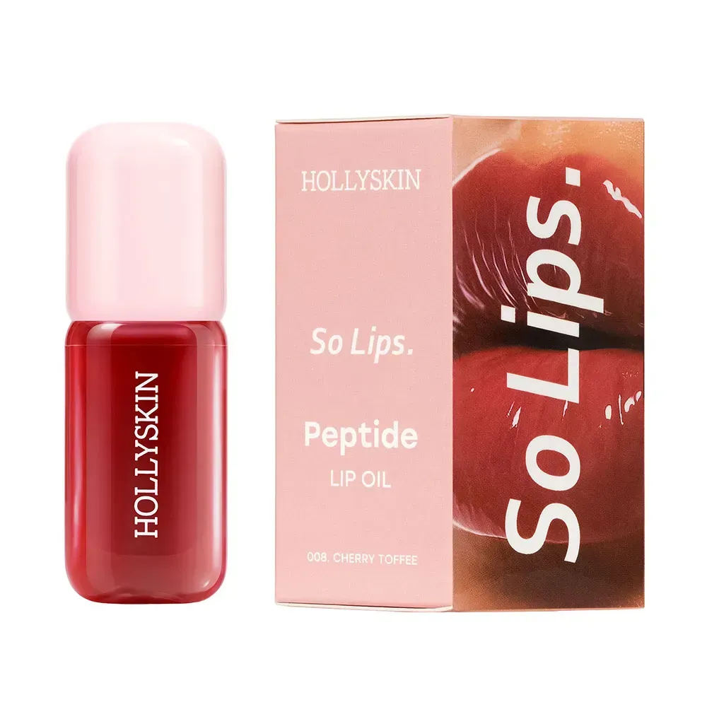Зволожувальна олія для губ HOLLYSKIN So Lips. Peptide Lip Oil 008. Cherry Toffee