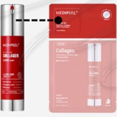 Двоетапний набір засобів з колагеном та мікроголками Medi-Peel Red Lacto Collagen 3000 Shot Serum 2 Step Mask, 1pcs