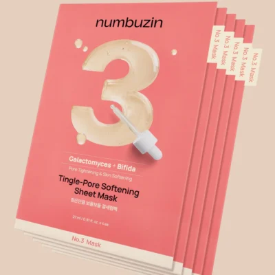 Тканинна маска для звуження пор обличчя Numbuzin No.3 Tingle-Pore Softening Sheet Mask 27ml