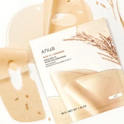 Гідрогелева маска для сяйва шкіри обличчя Anua Rice 70 Glow Collagen Mask