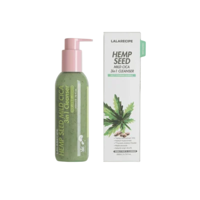 LALARECIPE Hemp Seed Mild Cica 3in1 Cleanser Пінка для вмивання 3-в-1 з екстрактом насіння конопель, 200 мл