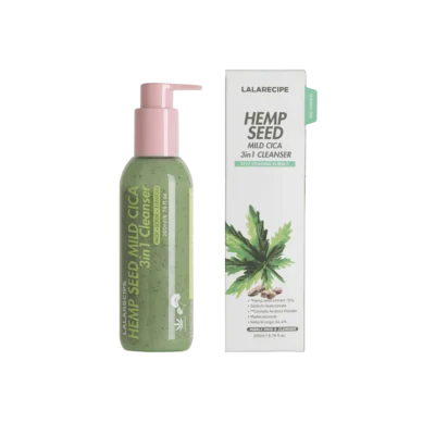 LALARECIPE Hemp Seed Mild Cica 3in1 Cleanser Пінка для вмивання 3-в-1 з екстрактом насіння конопель, 200 мл