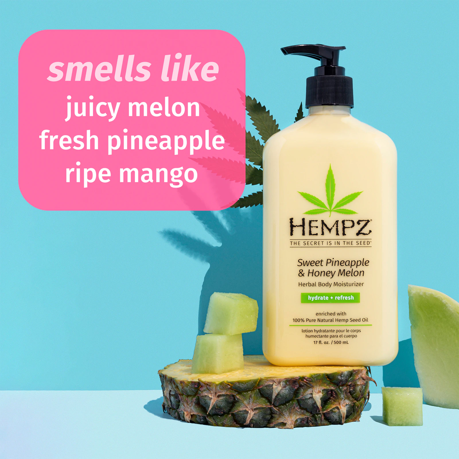 Молочко для тіла “Ананас-Медова диня” HEMPZ Sweet Pineapple & Honey Melon Moisturizer 500 мл