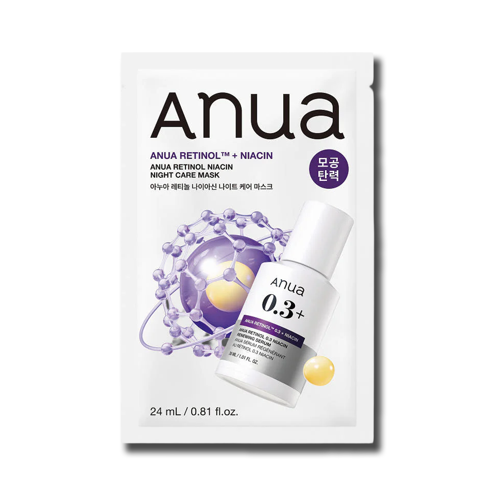 Нічна тканинна маска з ретинолом і ніацинамідом ANUA Retinol Niacin Night Care Mask 24ml