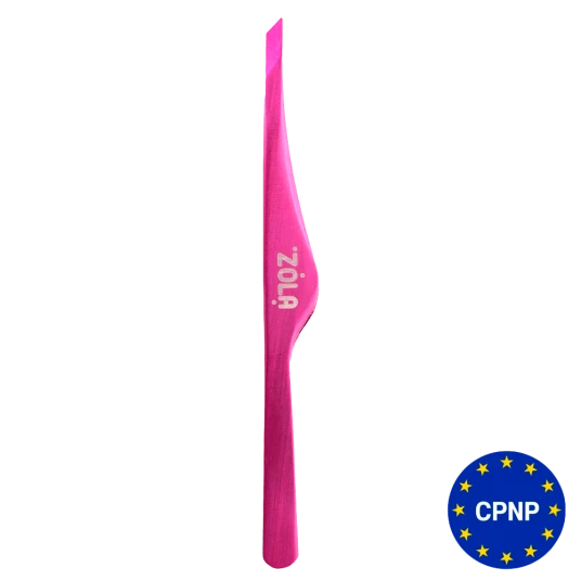 ZOLA Пінцет скошений професійний для брів PINK