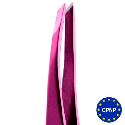 ZOLA Пінцет скошений професійний для брів PINK