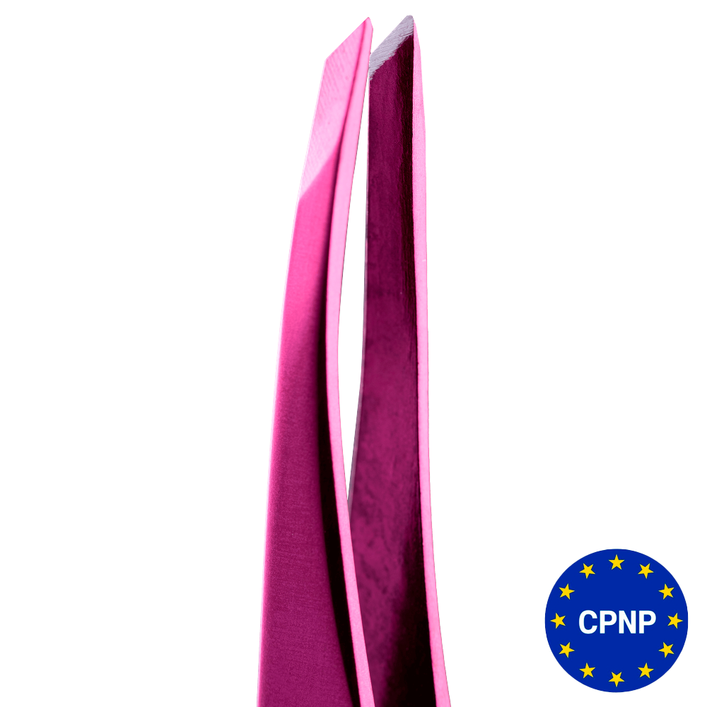 ZOLA Пінцет скошений професійний для брів PINK