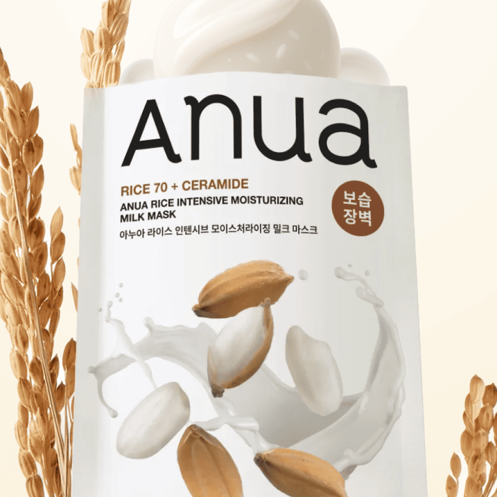 Тканинна маска для інтенсивного живлення та відновлення шкіри ANUA Rice 70 Intensive Moisturizing Milk Mask 25ml