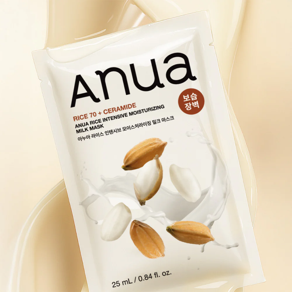 Тканинна маска для інтенсивного живлення та відновлення шкіри ANUA Rice 70 Intensive Moisturizing Milk Mask 25ml