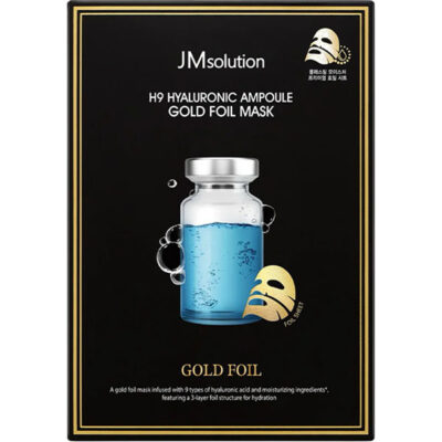 Ампульна зволожуюча маска для обличчя з гіалуроновою кислотою JMsolution H9 Hyaluronic Ampoule Gold Foil Mask, 35ml