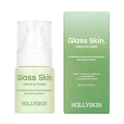Крем-тонер для обличчя з церамідами та екстрактом матчі HOLLYSKIN Glass Skin