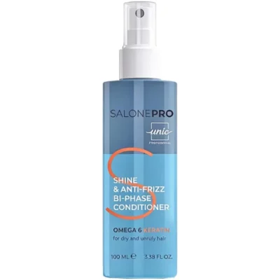 Двофазний кондиціонер для волосся з кератином Unic salon pro Shine Anti frizz bi-phase conditioner 100ml