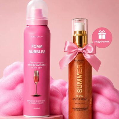 Парфумована рожева піна-мус для душу moday foam bubbles pink
