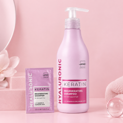 Шампунь для пошкодженого волосся Unic Hyaluronic Keratin Regenerating Shampoo 500 ml