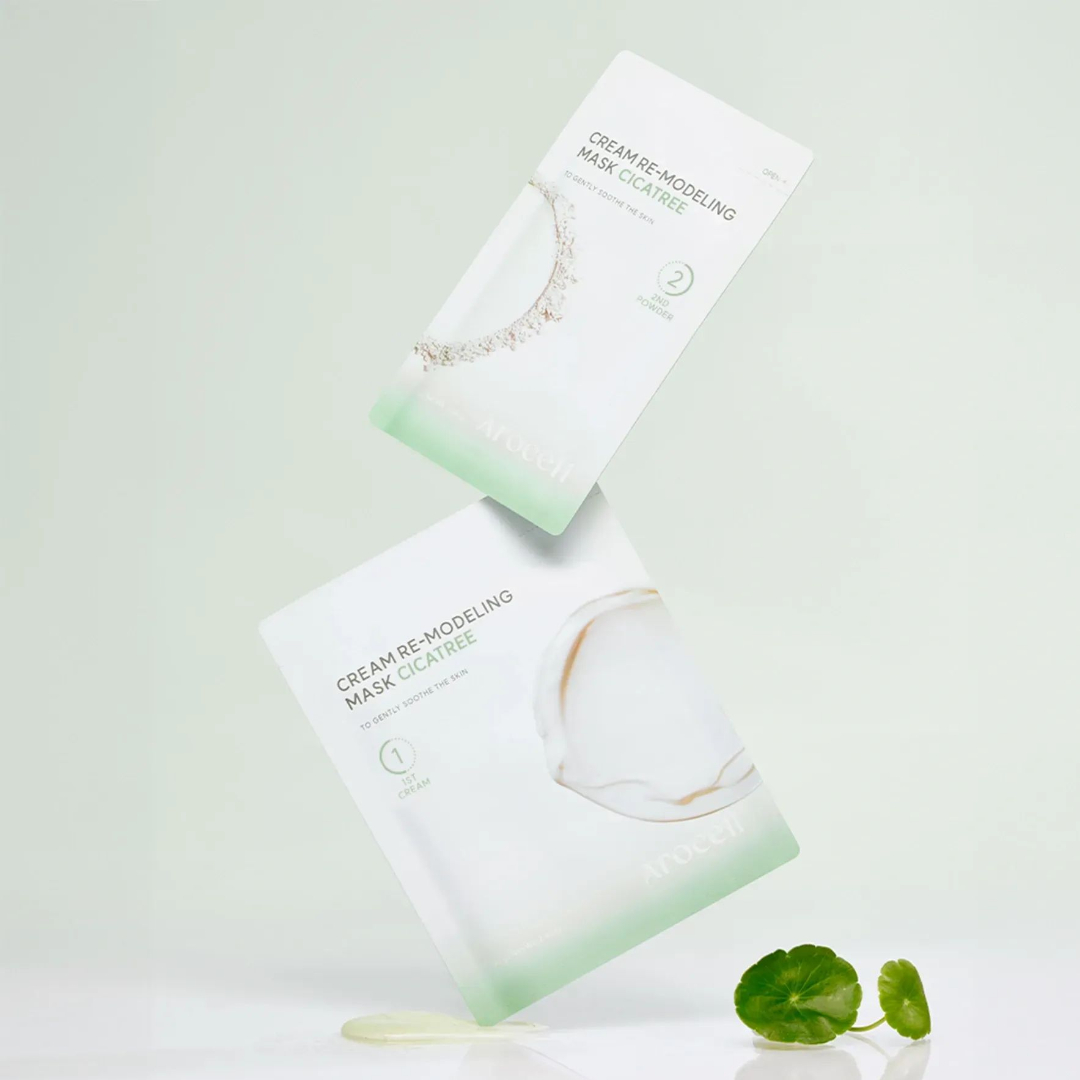 Заспокійлива альгінатна маска з центелою та чайним деревом Arocell Cream Remodeling Mask Cicatree