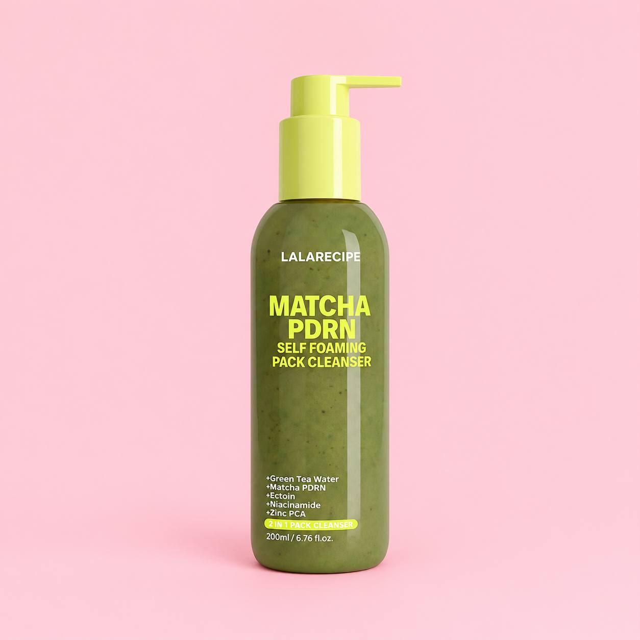 Пінка для вмивання з Матчею LALARECIPE Matcha PDRN self foaming pack cleaner 200ml