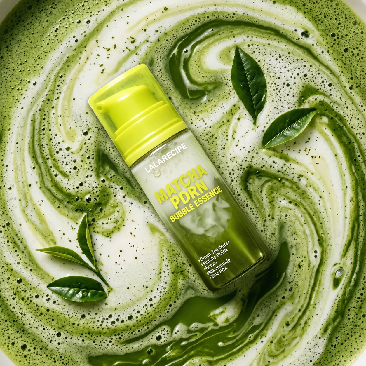 Бульбашкова сироватка для обличчя з матчею LALARECIPE Matcha PDRN Bubble serum 95ml