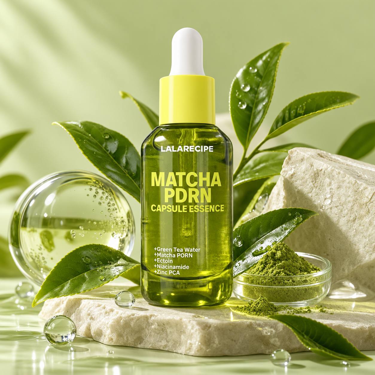 Заспокійлива капсульна есенція-сироватка з Матчею LALARECIPE Matcha PDRN Capsule essense 30ml